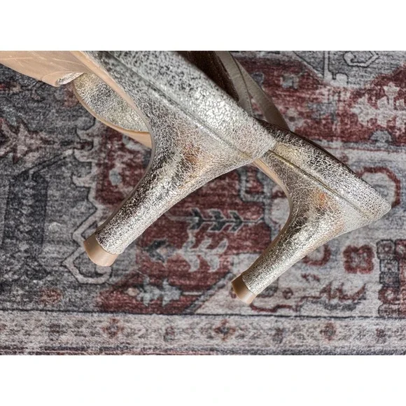 NWOT Dolce Vita Womens Silver Gold Metallic Pointed Toe Mule Heels Slip On  9 - Picture 3 of 12